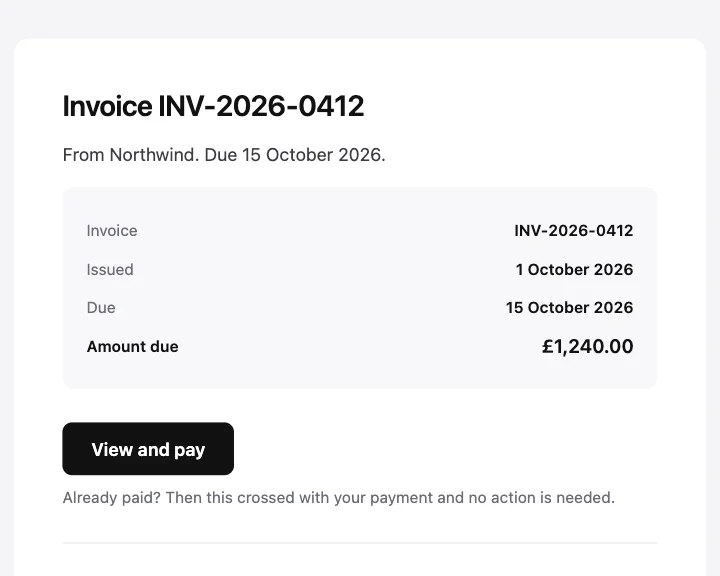 Preview of the Invoice template